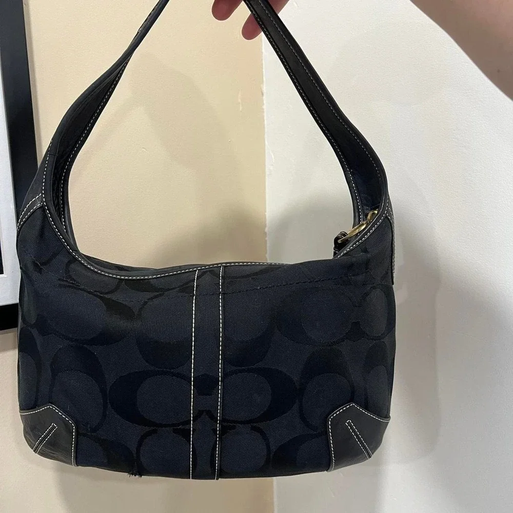 y2k 2000s Coach Black Signature C Monogram Ergo Hobo Shoulder Bag / handbag